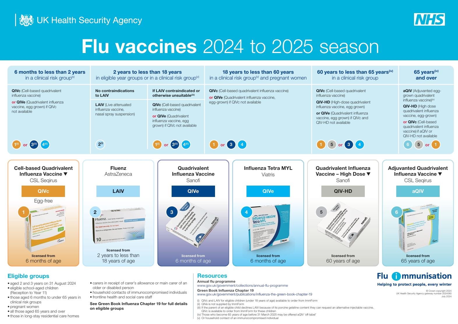 Flu Vaccine Types Poster