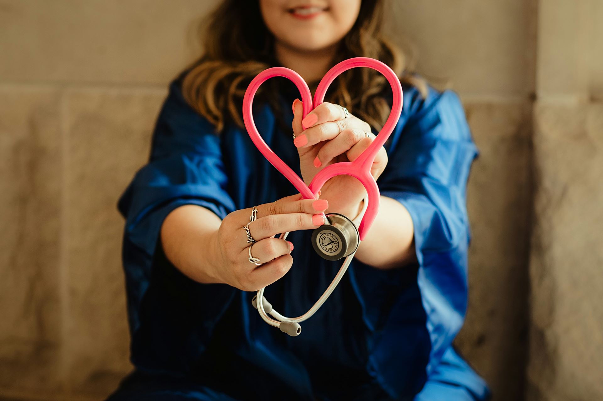 Nurse with heart shaped stethoscope 