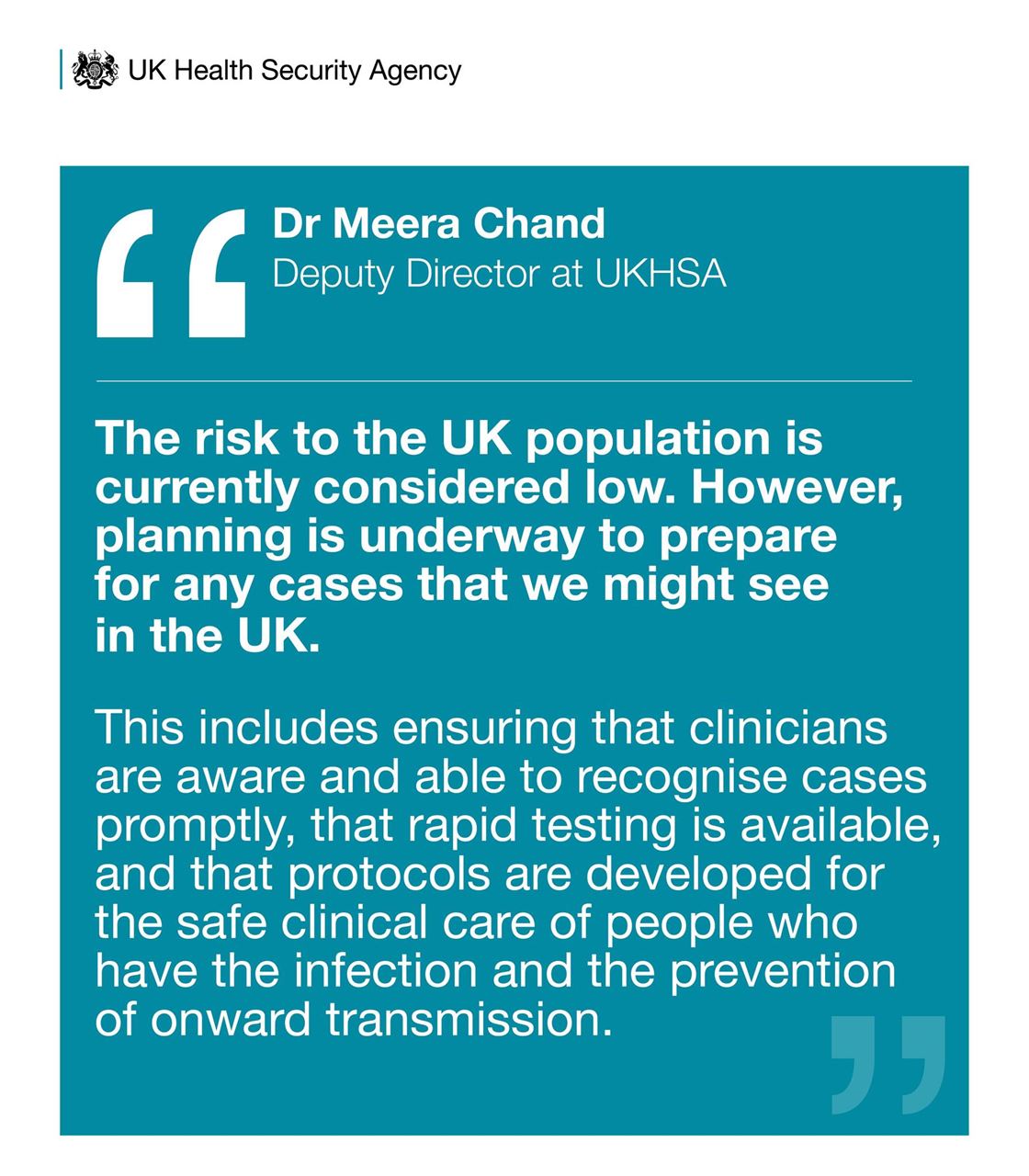 UKHSA statement on mpox